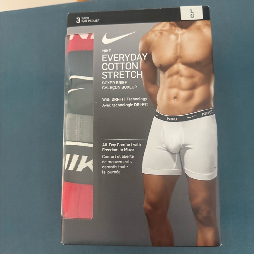 Nike Cotton Stretch Boxer Briefs - Red, Black, Gray